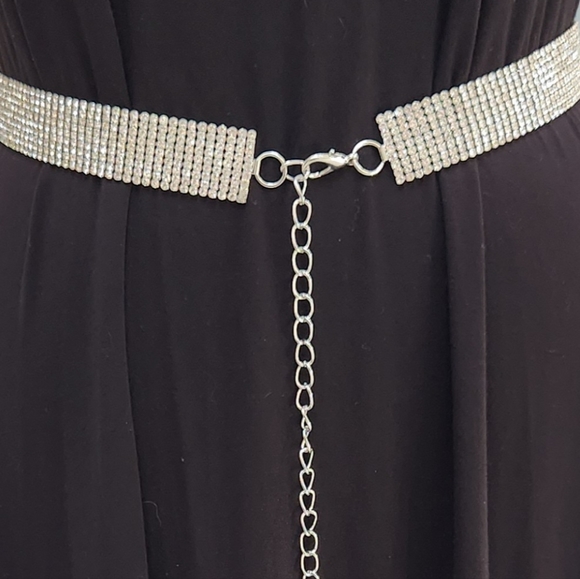 1990s Rhinestone Belt Adjustable Glitzy Vintage - Picture 1 of 6